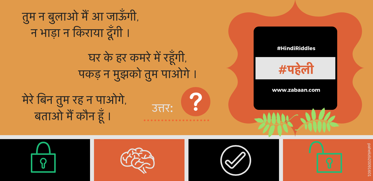 Zabaan language infographic: An easy Hindi riddle – guess the answer!