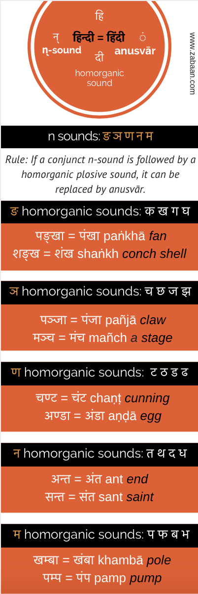 Zabaan language infographic: अनुस्वार